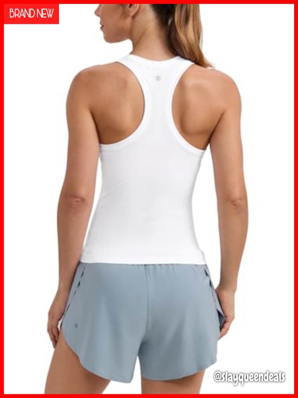 CRZ YOGA Seamless Racerback Tank Waist Length Slim Fit Running